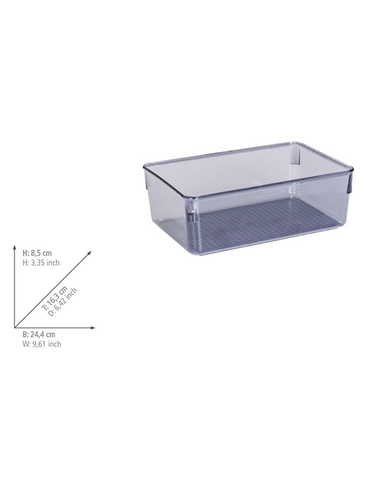Wenko Aufbewahrungsbox ''San Diego'' in Grau - (B)24,4 x (H)8,5 x (T)16,3 cm günstig kaufen onesize