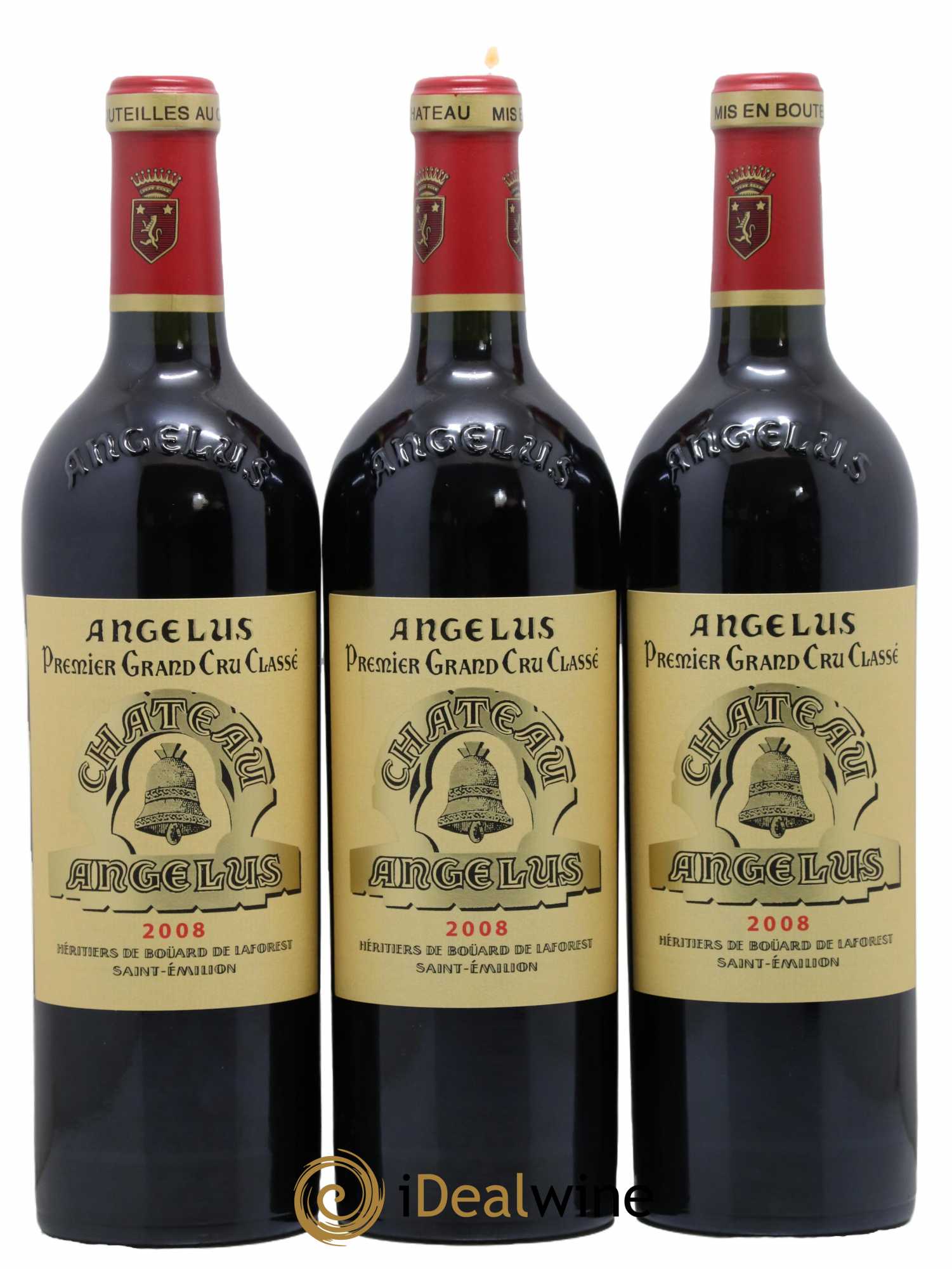 Château Angélus 1er Grand Cru Classé A  2008 - Lot de 3 Bouteilles