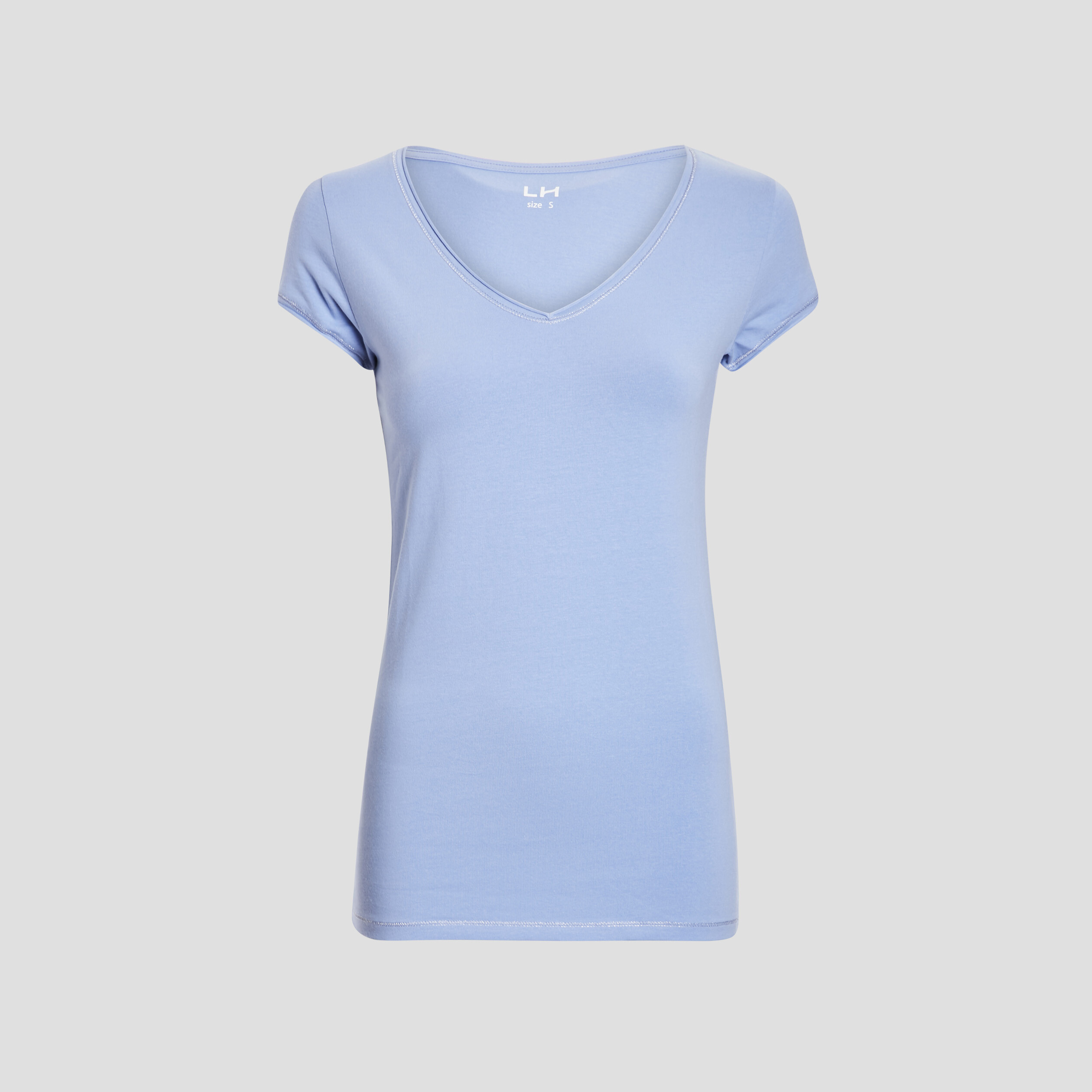 T-shirt manches courtes ajusté bleu lavande femme | La Halle