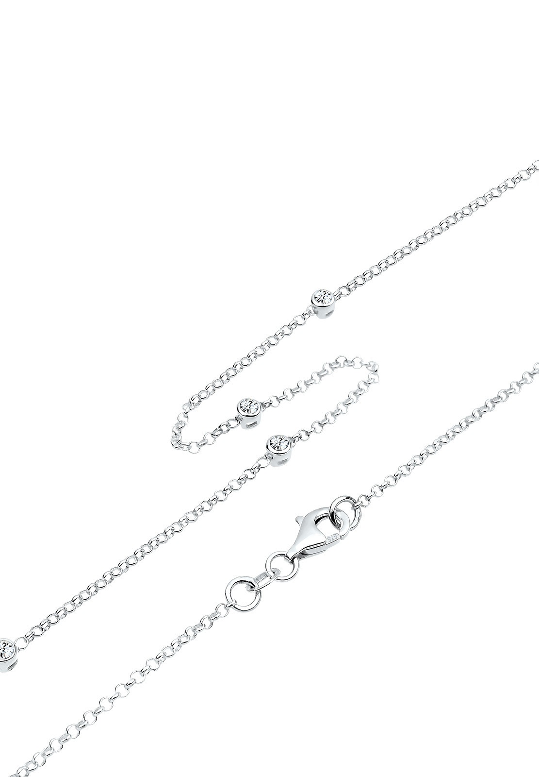Elli Femmes Solitaire z kryształem i srebrem Sterling 925