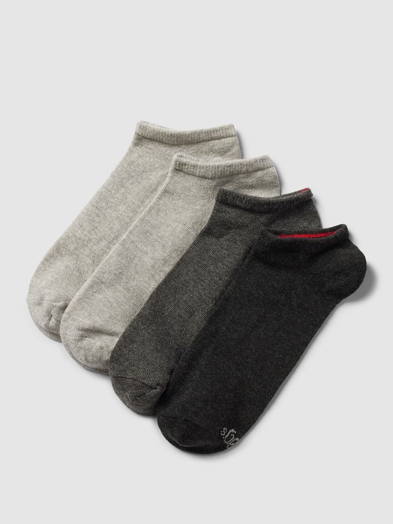 Sneakersocken mit Label-Print im 4er-Pack in mittelgrau