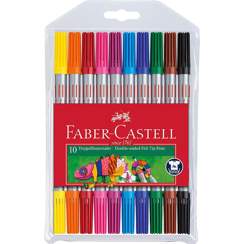 Faber Castell Tusj 10 stk dobbel spiss FC