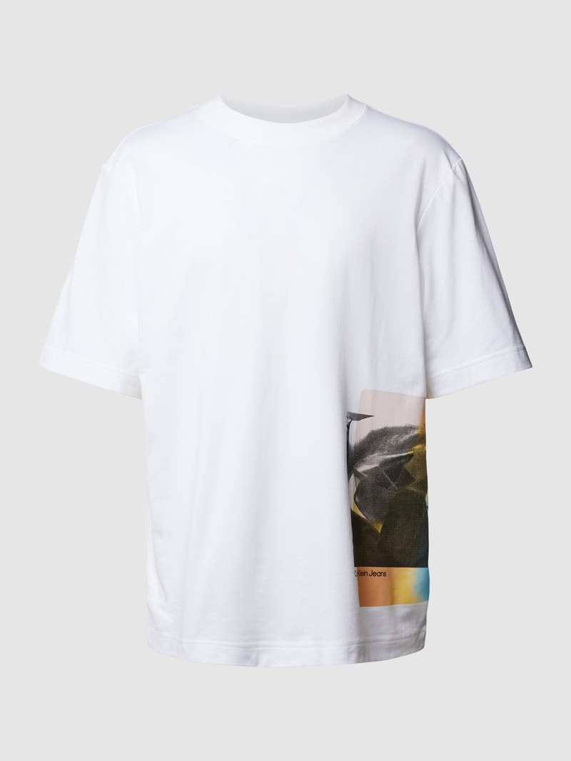 T-Shirt mit Motiv-Print in weiss