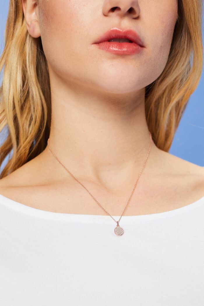 Kette mit Zirkonia-Anhänger, Sterling Silber