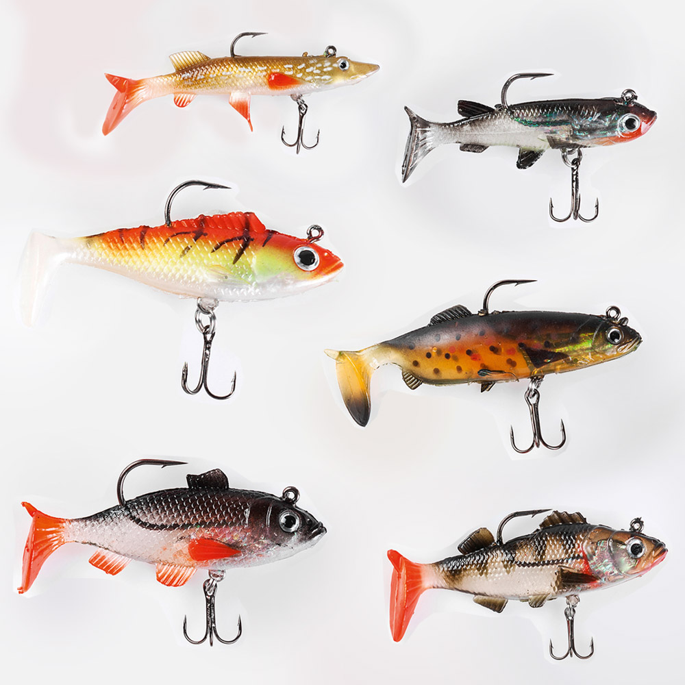 Allgearfishing Angelzubehör Weichköder-Set für Raubfische - 6tlg.