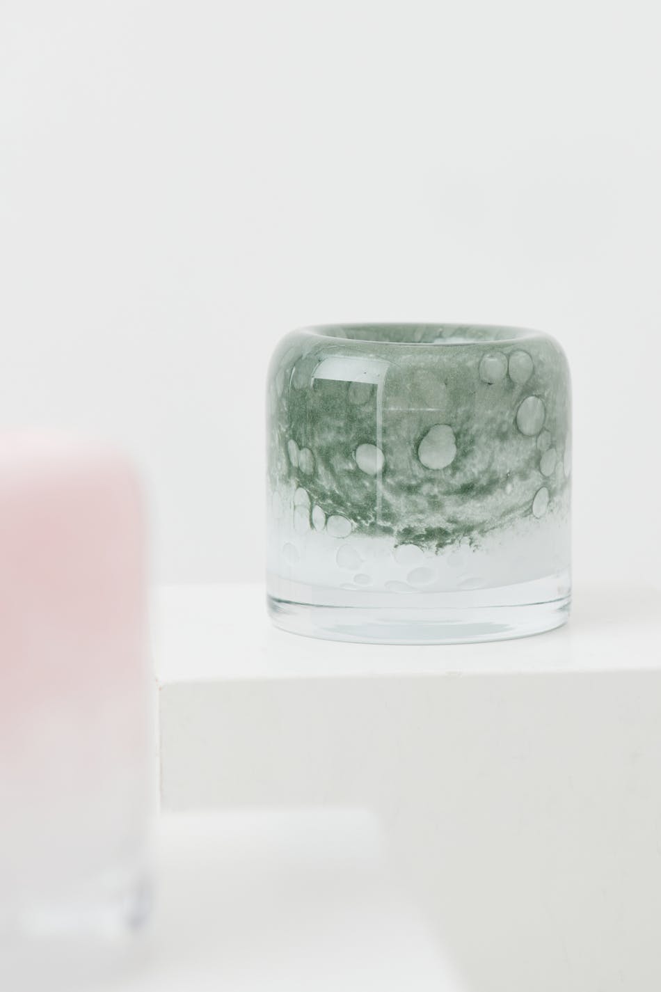 Tinted glass candle holder