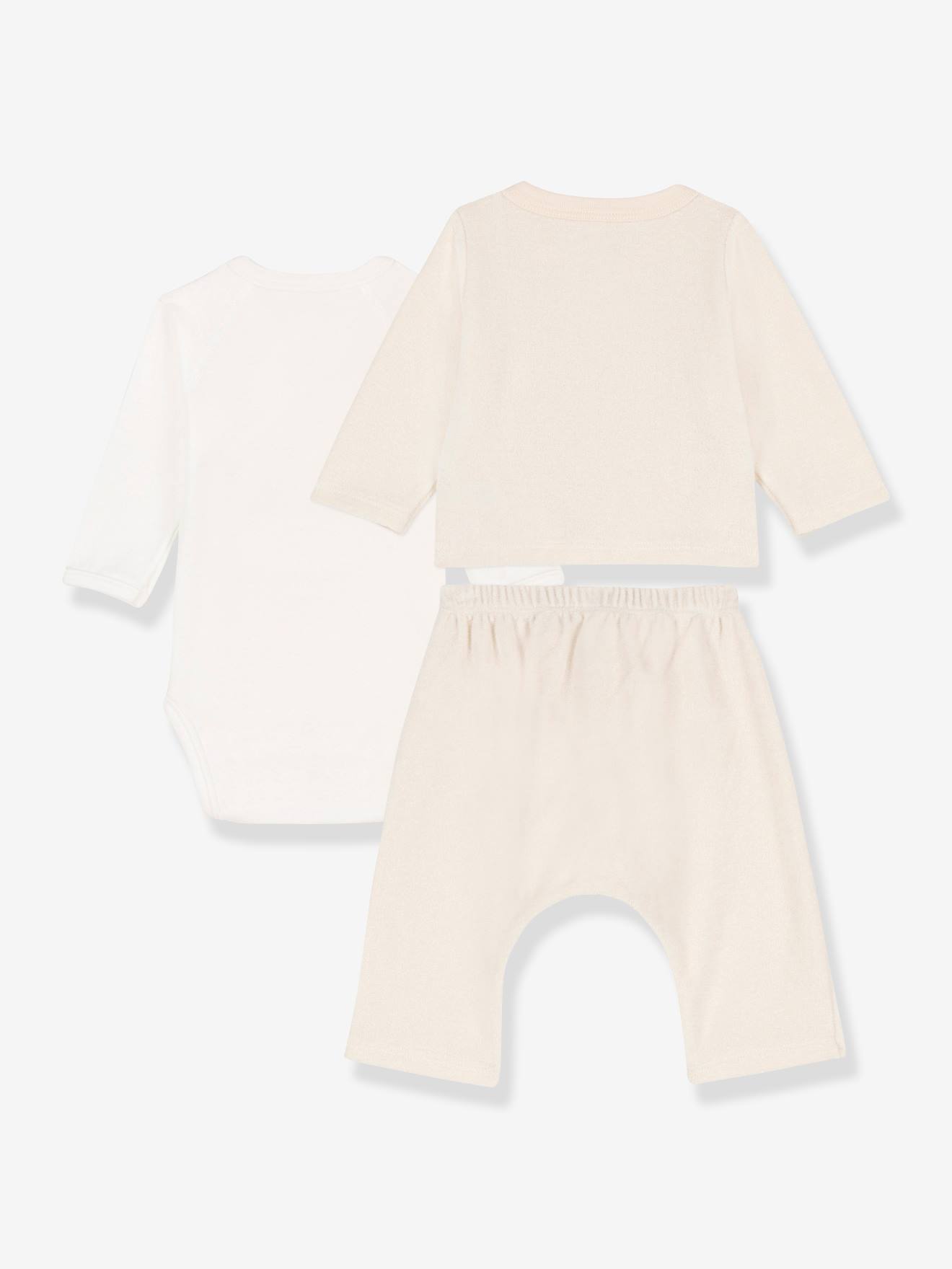 Petit Bateau 3-teiliges Baby-Set PETIT BATEAU, Bio-Baumwolle - beige