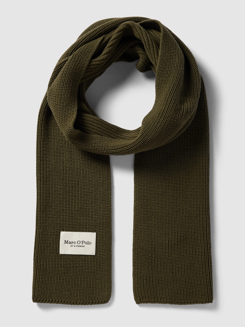 Schal mit Label-Patch in grasgrün