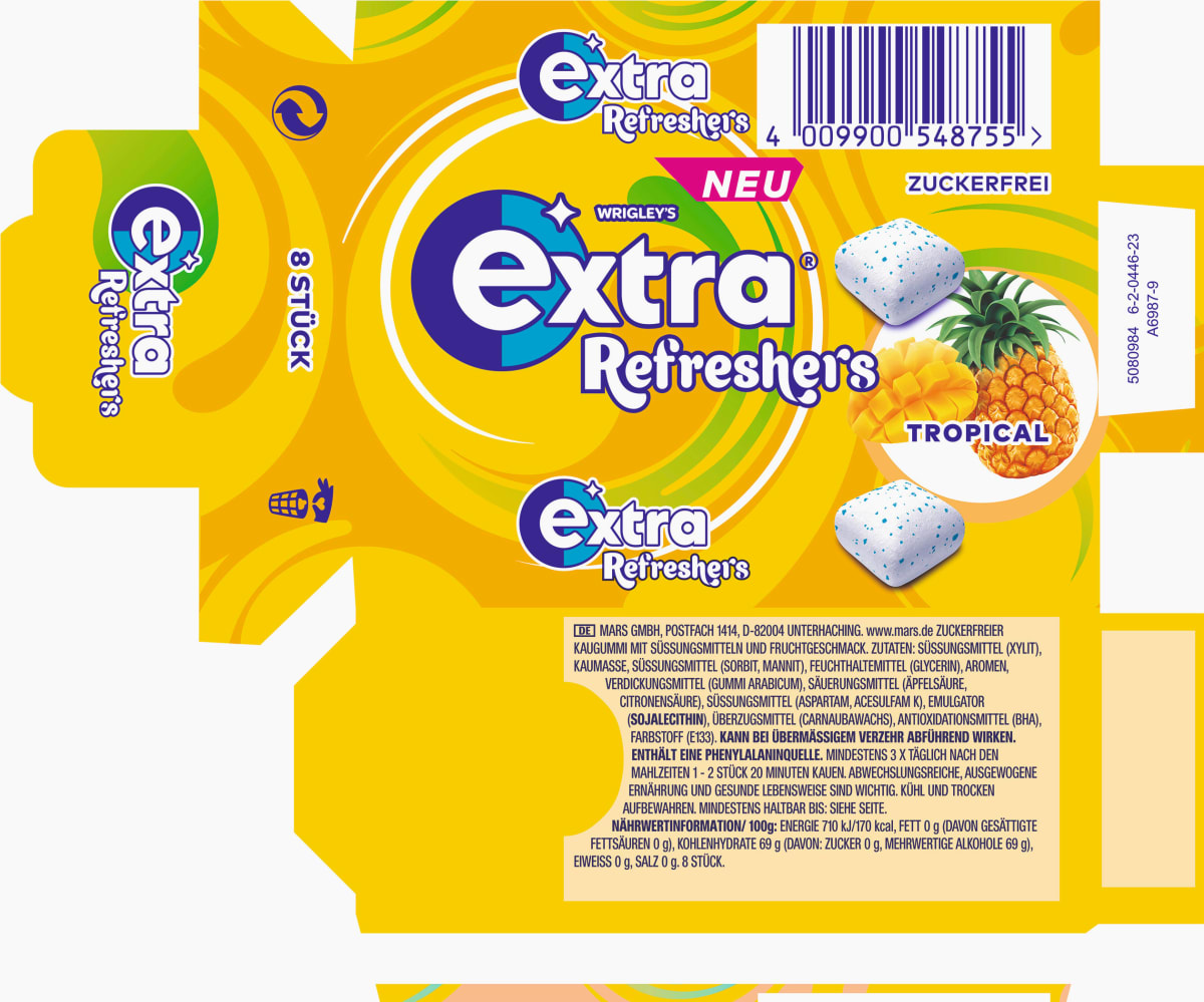 Kaugummi, Refreshers Tropical, zuckerfrei, 8 St