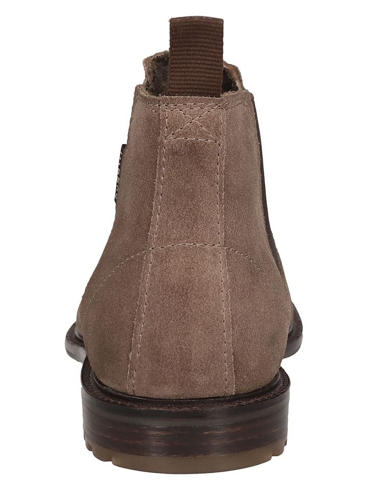 Bugatti Leder-Chelsea-Boots in Beige günstig kaufen