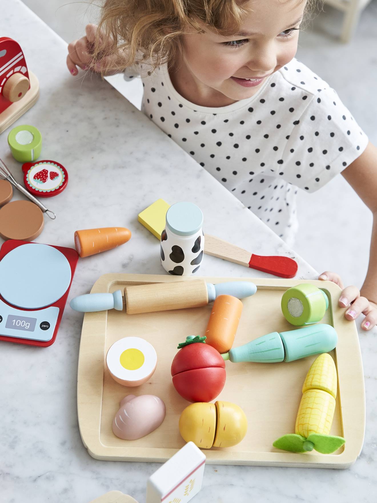 Vertbaudet Kinder Gemüse-Set aus Holz FSC - mehrfarbig