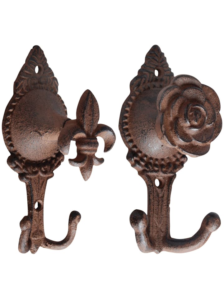 Esschert Design 2er-Set: Wandhaken in rostbraun günstig kaufen onesize
