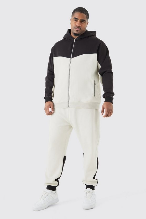 Plus Slim Fit Colour Block Tracksuit