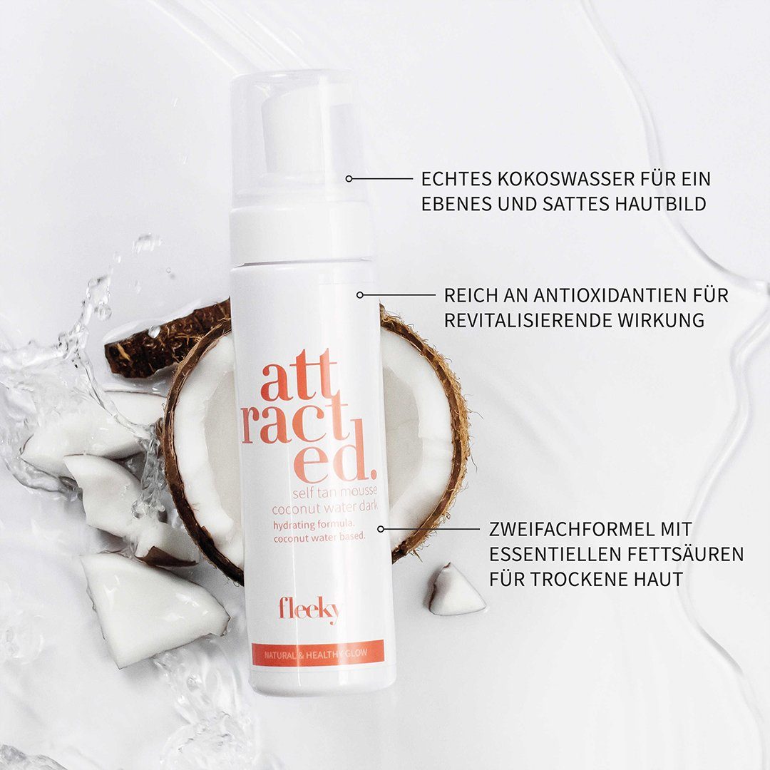 fleeky Selbstbräunungsmousse Self Tan Mousse mit Kokosnuss Extrakt, 1-tlg.