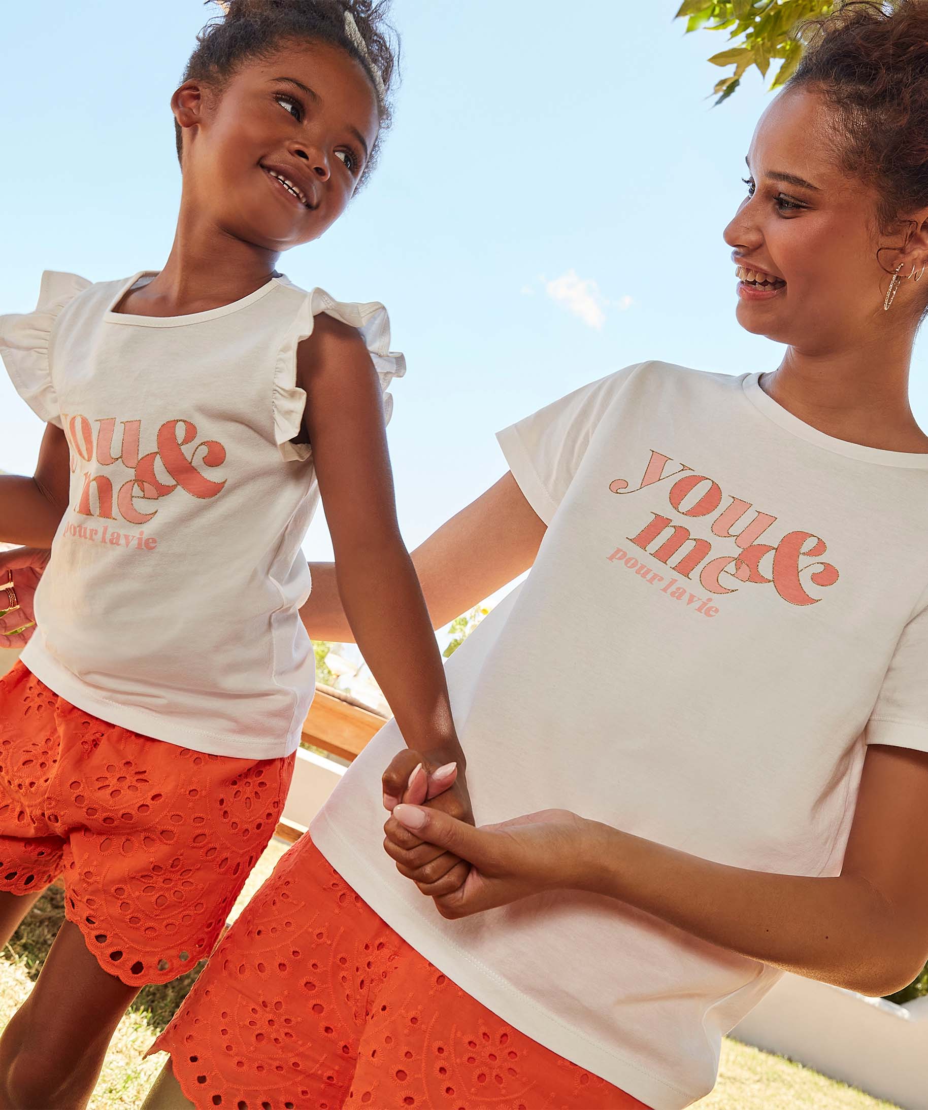 Tee-shirt femme à manches courtes à message pailleté blanc | GEMO