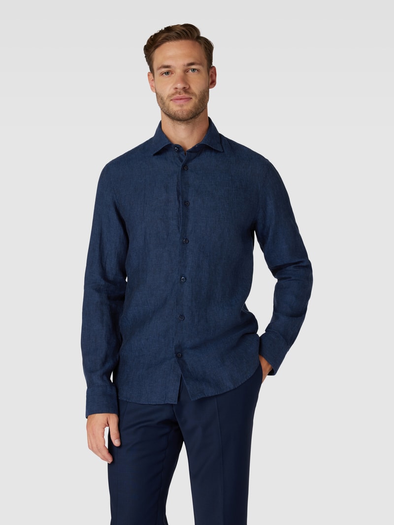 Regular Fit Freizeithemd mit Kentkragen Modell 'marc' in marineblau