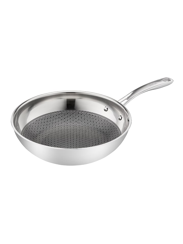 Tefal 2tlg. Set: Edelstahl-Wokpfanne 