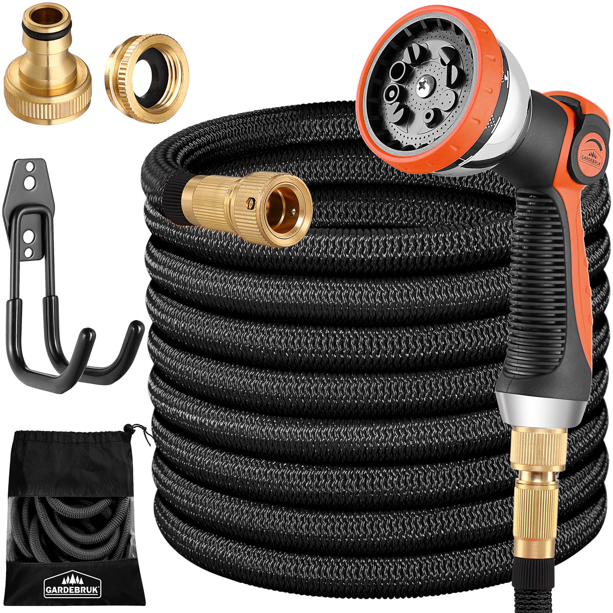Casaria Gardebruk® Gartenschlauch Schwarz 7,5m flexibel