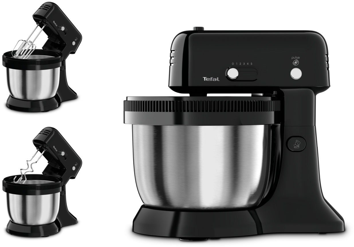 Tefal Küchenmaschine Oh My Cake QB1108, 300 W, 4 l Schüssel, Satelliten-Rührwerk, 4-L-Schüssel, inkl. 2 Schneebesen, 2 Knethaken