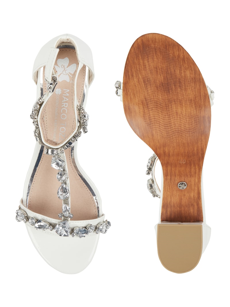 Marco Tozzi x Guido Maria Kretschmer Sandalette mit Strasssteinen in weiß