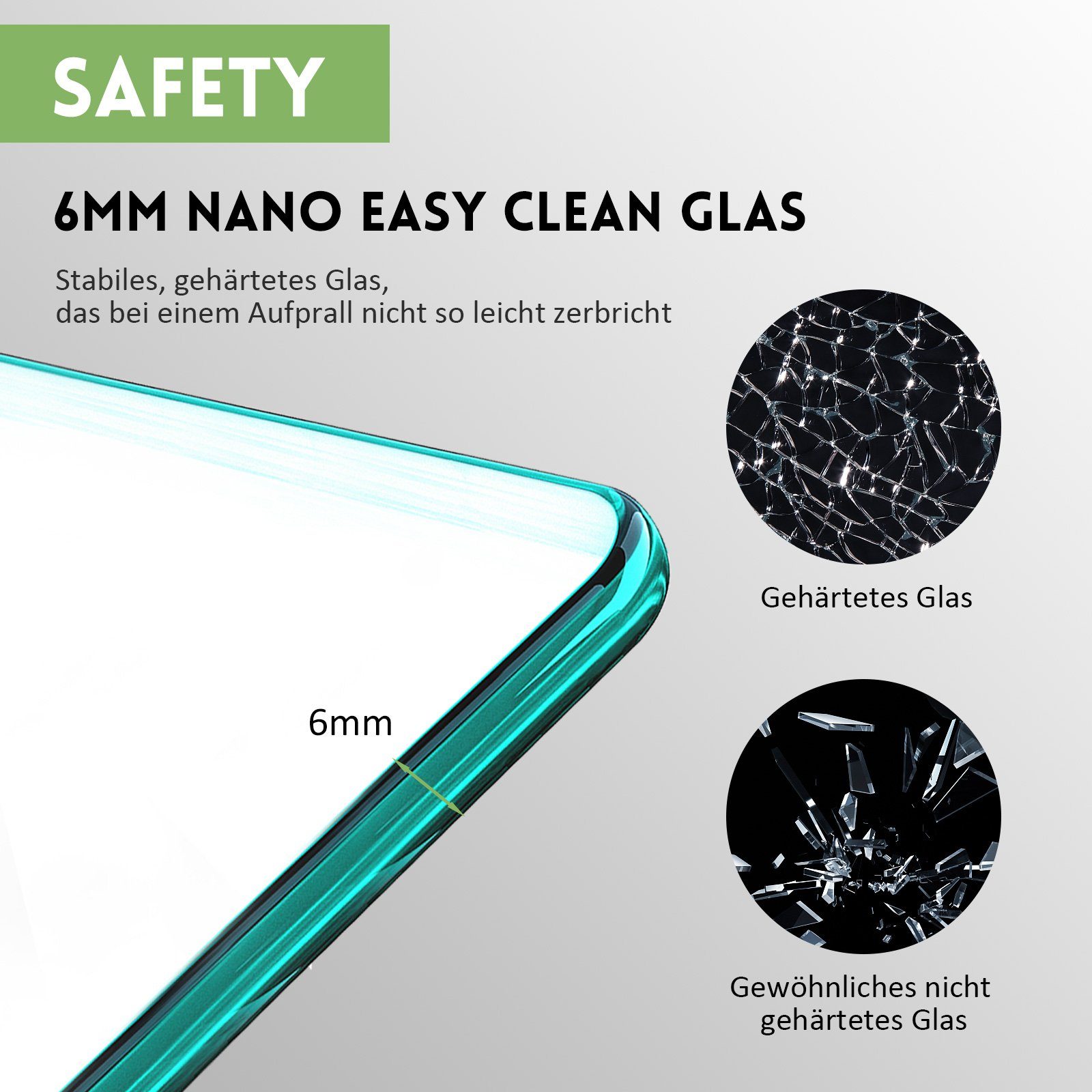 Boromal Badewannenfaltwand Badewannenaufsatz Badewannenfaltwand 3-teilig 180° Faltbare 120cm, 6mm Einscheibensicherheitsglas, Wasserabweisende beidseitiger Nanobeschichtung