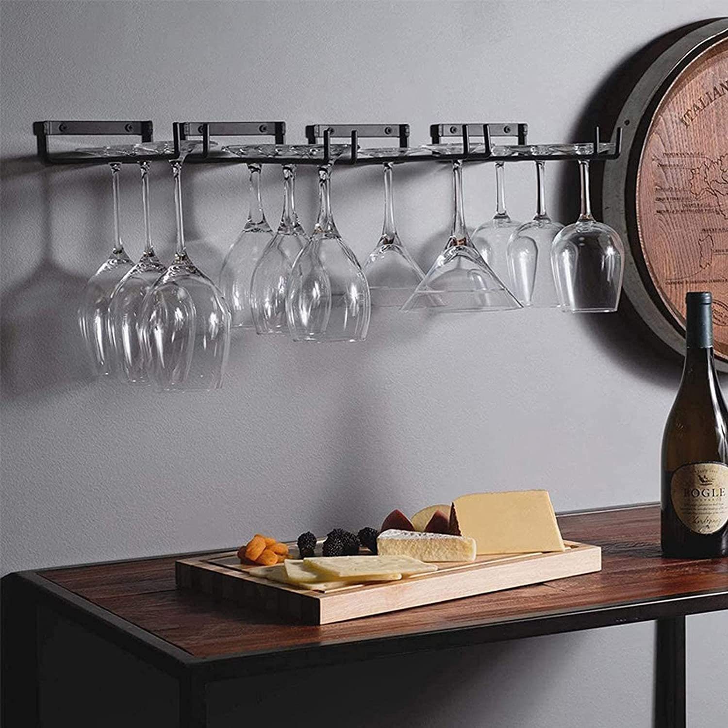 SOTOR Gläserhalter 2 Stück Gläserschiene,Stielgläserregal,Weinglashalter,Weinglas Rack, 2-tlg., Stielgläser Halter Unter Schrank Für Hausbar Küche Bar Pub Restaurant