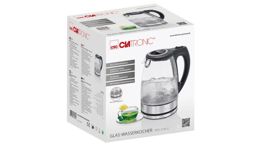 CLATRONIC Wasserkocher Glas WKS 3744 1,7l