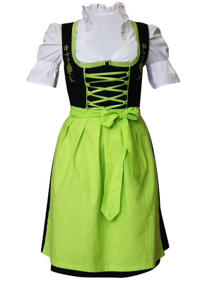 Edelnice Mini Dirndl 3-teilig in schwarz, grün günstig kaufen 34