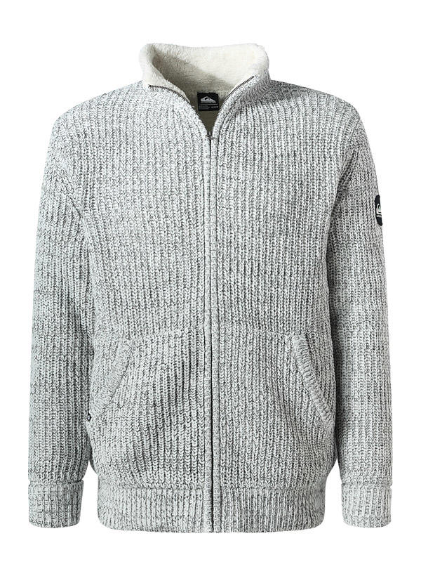 Quiksilver, Strickjacke Boketto, Baumwolle warmgefüttert, hellgrau meliert