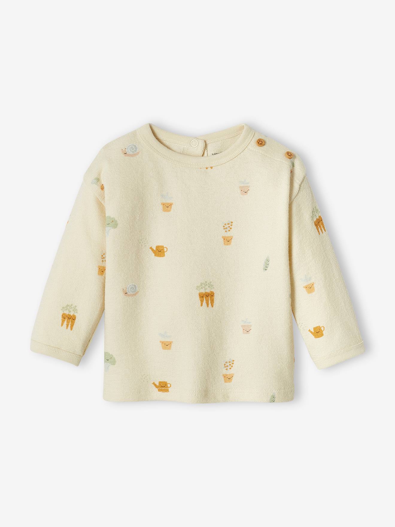 T-shirt bébé manches longues écru