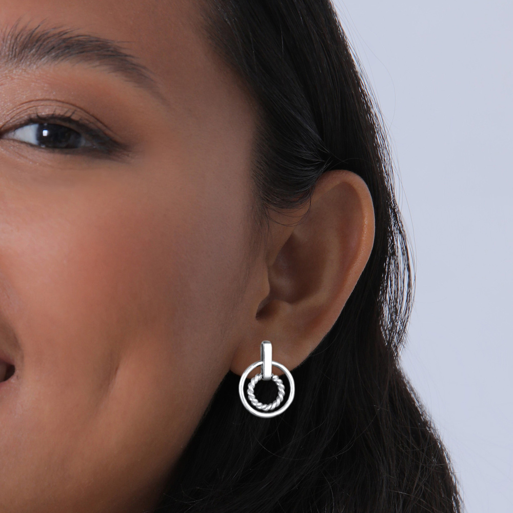 Elli Elli Boucles d'Oreilles Boucles d'oreilles pour femmes Cercle Torsadé en argent m Boucles d'oreilles