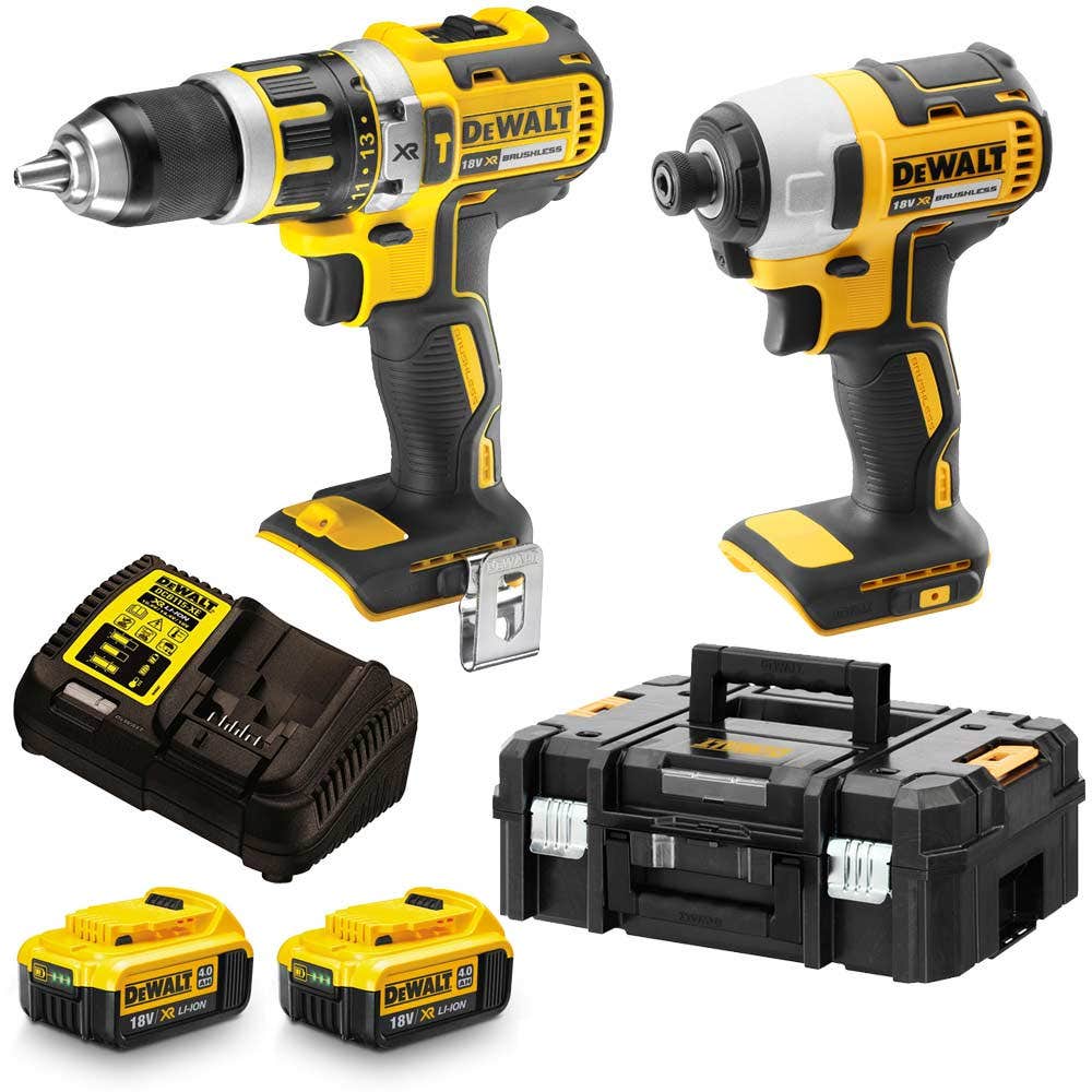 DEWALT 18V Brushless 2 Piece 2 x 4.0ah Combo Kit DCK2066M2T-XE