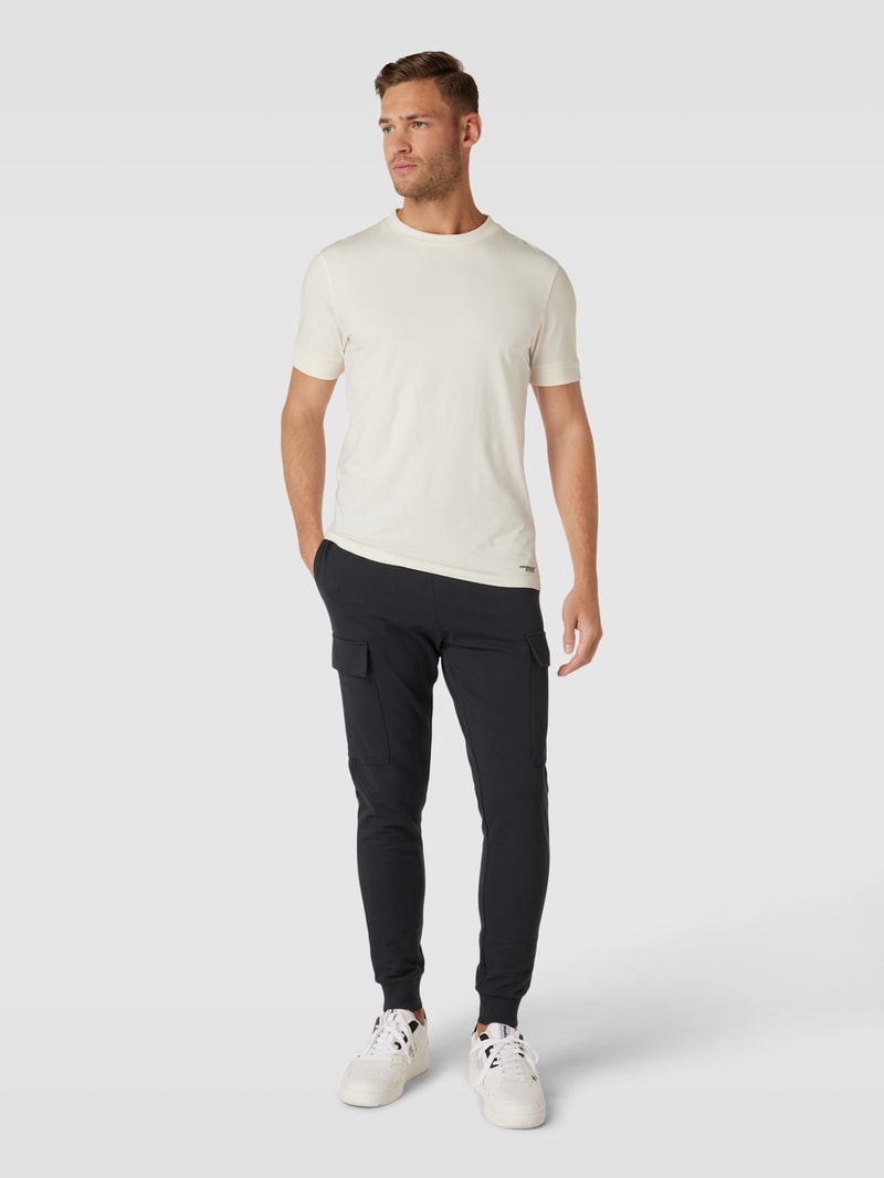 Sweatpants mit Label-Print in marineblau