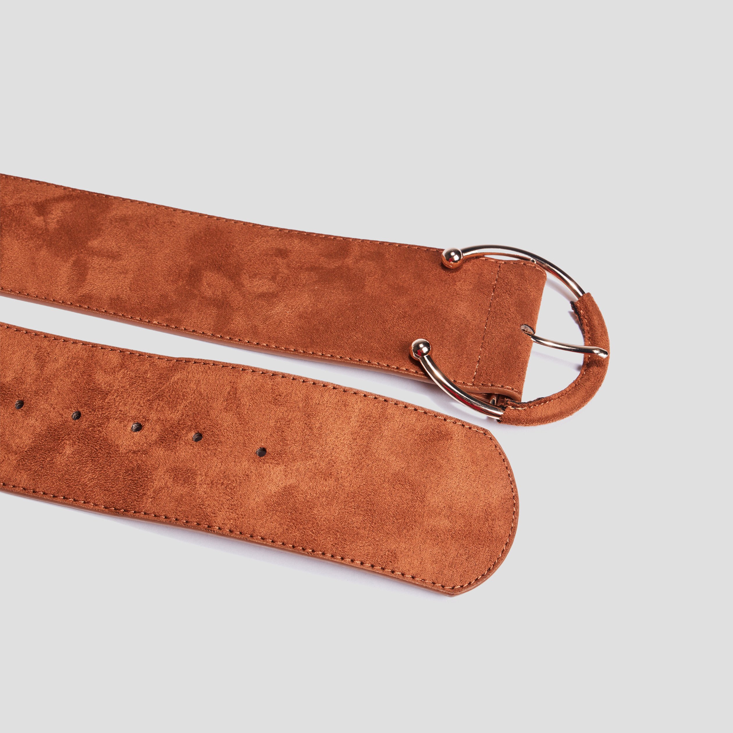 Ceinture boucle large marron cognac femme | La Halle