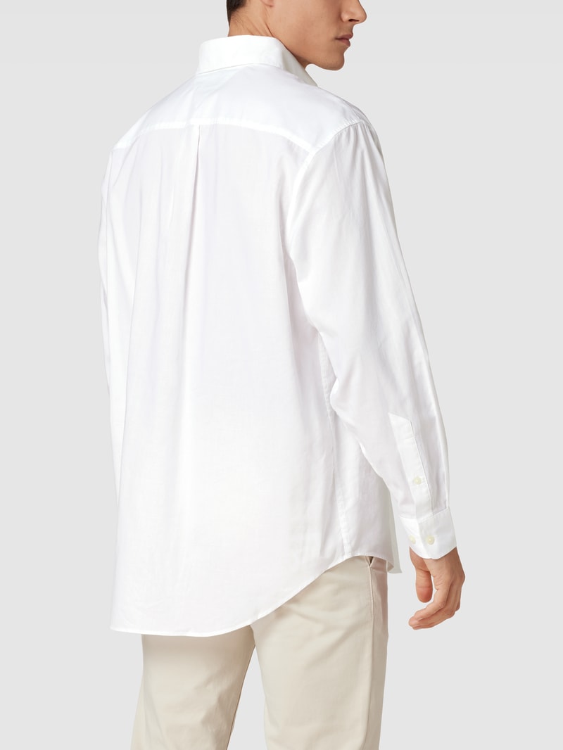 Freizeithemd mit Button-Down-Kragen in weiß