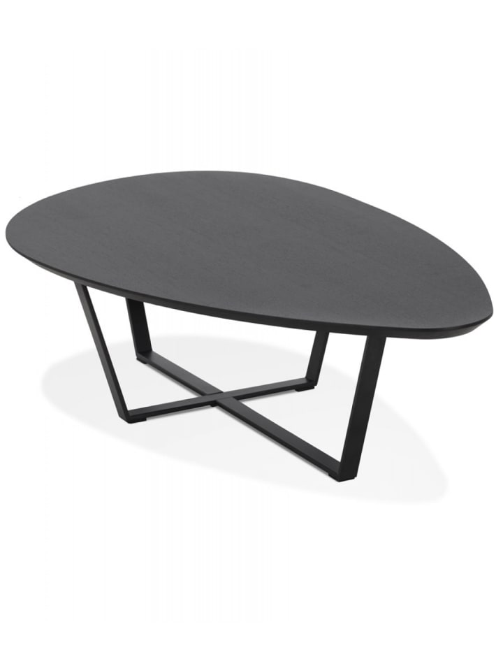 KADIMA DESIGN Designer Couchtisch aus Schwarzem Holz mit Metallgestell | Modern günstig kaufen onesize