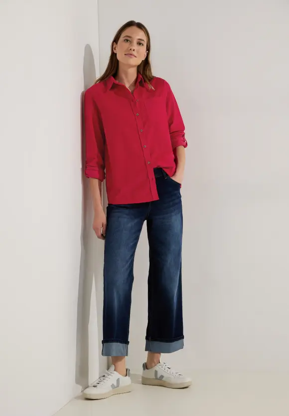 CECIL Cordbluse mit Hemdkragen