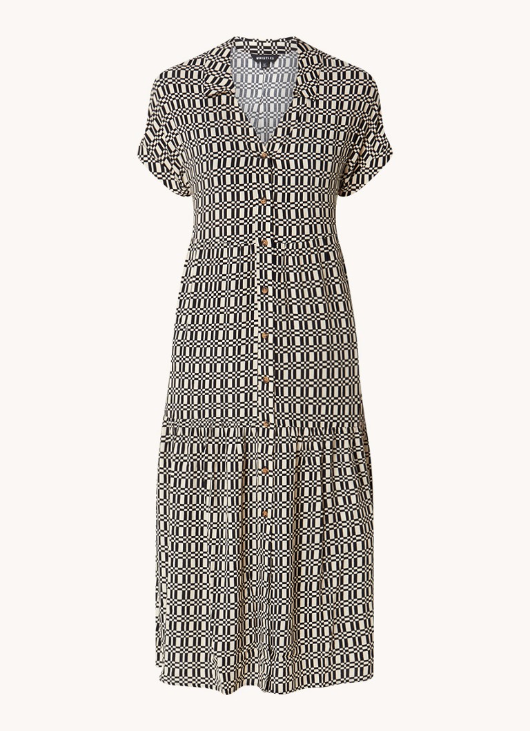 Rochie midi tricotată cu imprimeu grafic Whistles Link