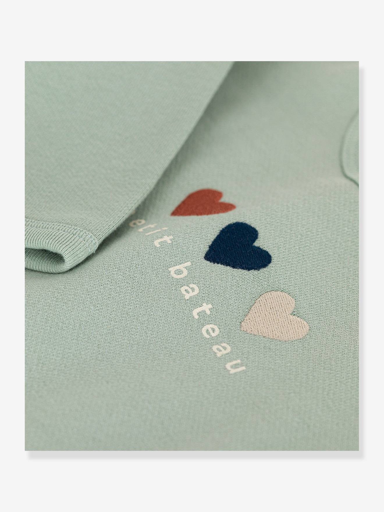Petit Bateau Mädchen Sweatshirt PETIT BATEAU, Herzen - mandelgrün