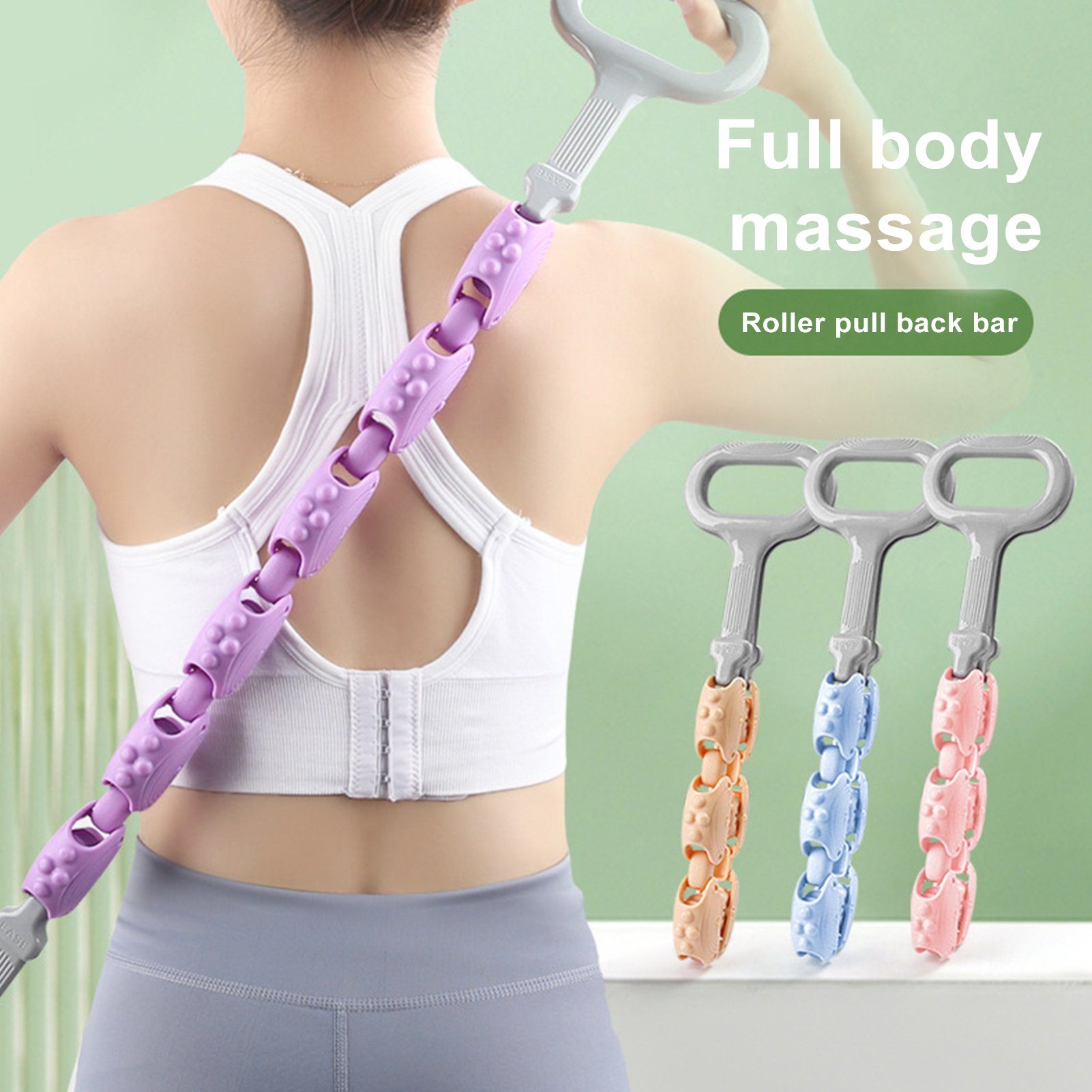 farfi Rückentrainer Muskelmassagerolle, längenverstellbar, Physiotherapie-Körper
