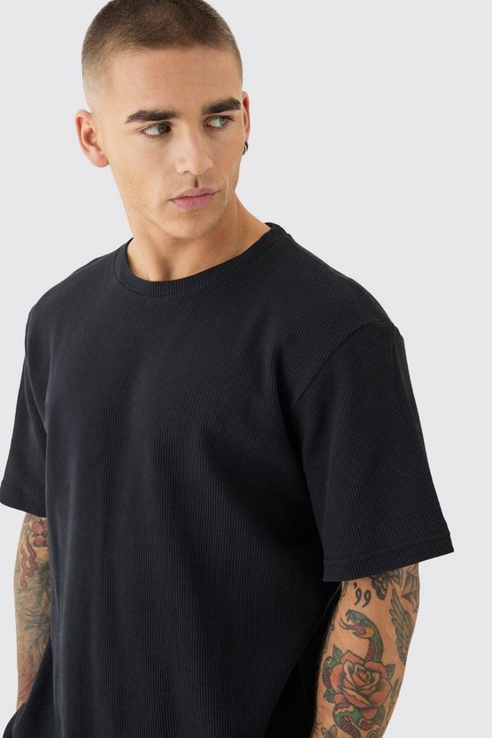 T-Shirt in Waffeloptik
