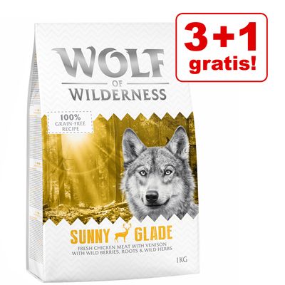 3 + 1 gratis! 4 x 1 kg Wolf of Wilderness