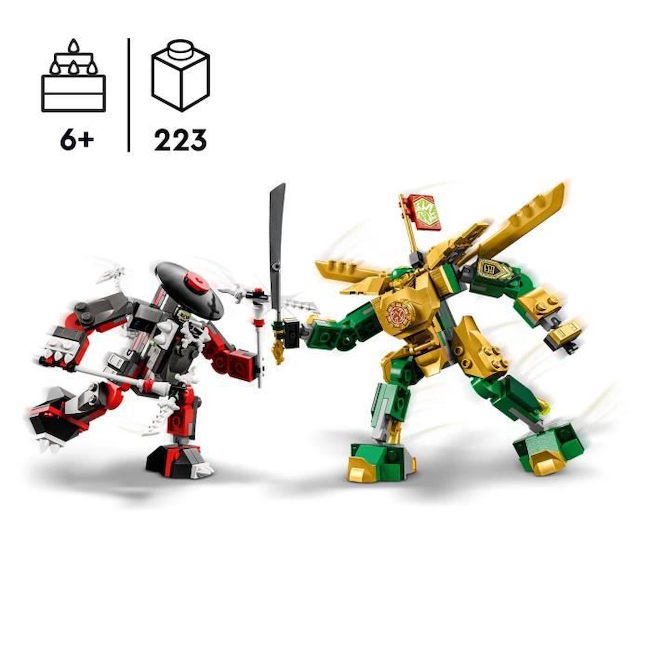 LEGO® NINJAGO 71781 Le Combat des Robots de Lloyd – Évolution, Jouet avec 2 Minifigurines blanc