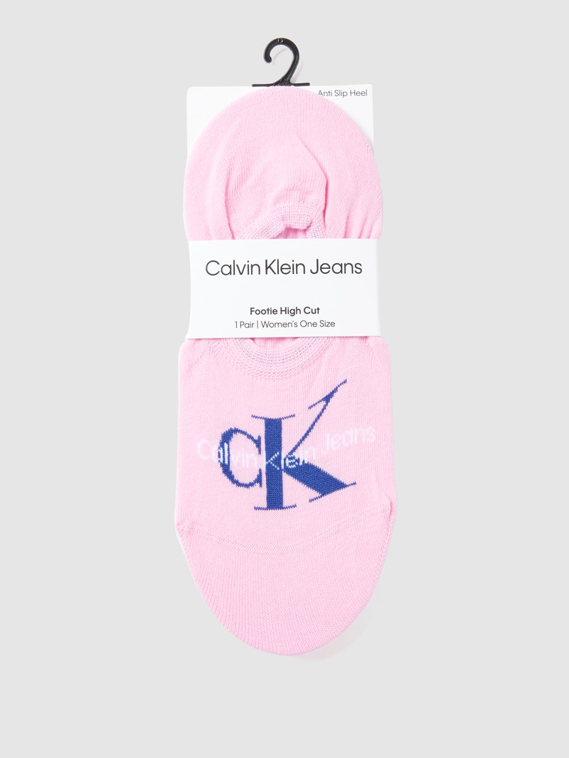 Sneakersocken mit Label-Prägung in pink