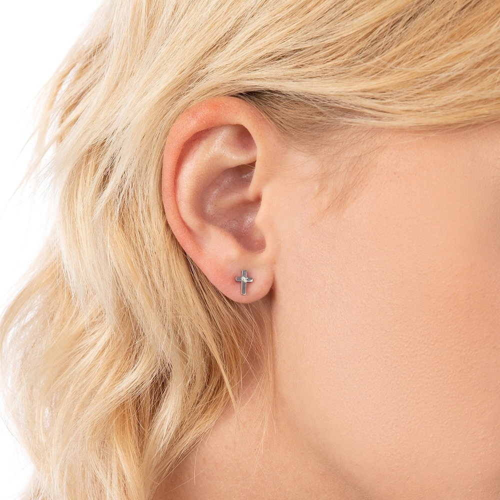 FAVS Boucles d'oreilles à fermoir à poussette Acier inoxydable Boucles d'oreilles