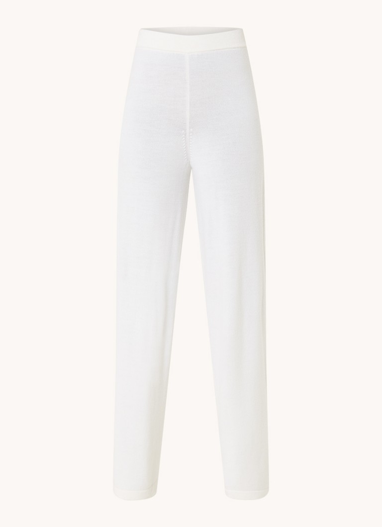 Pantaloni MaxMara Epopea cu talie înaltă și picioare drepte, confecționați din lână virgină.