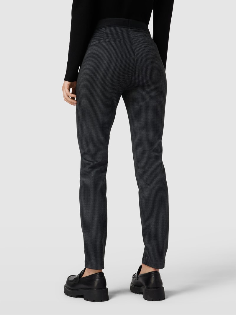 Skinny Fit Stoffhose mit Hahnentrittmuster in anthrazit