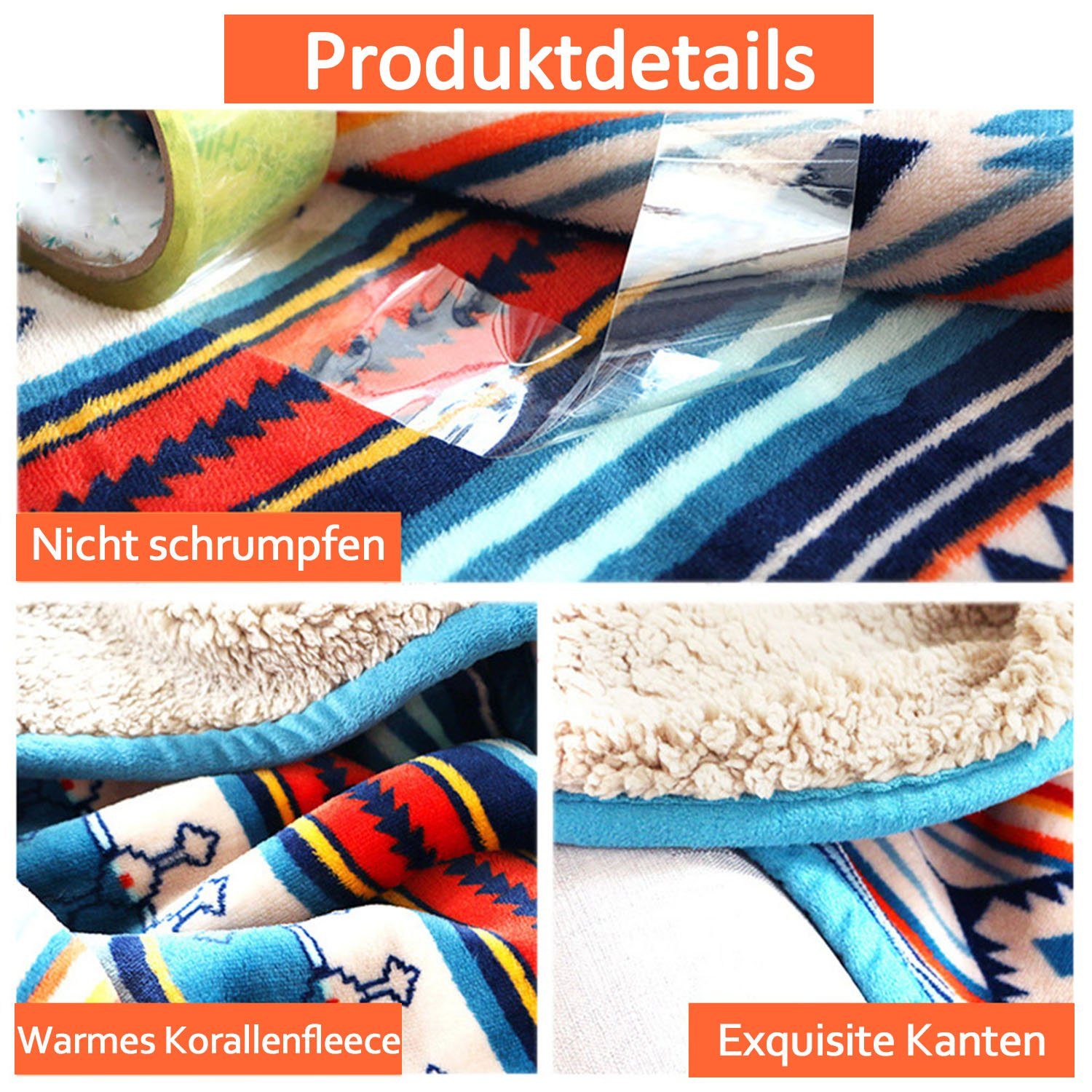 Wolldecke Coral-Fleece-Überwurf, flauschig, weich, Couch-Decke, warme, zggzerg