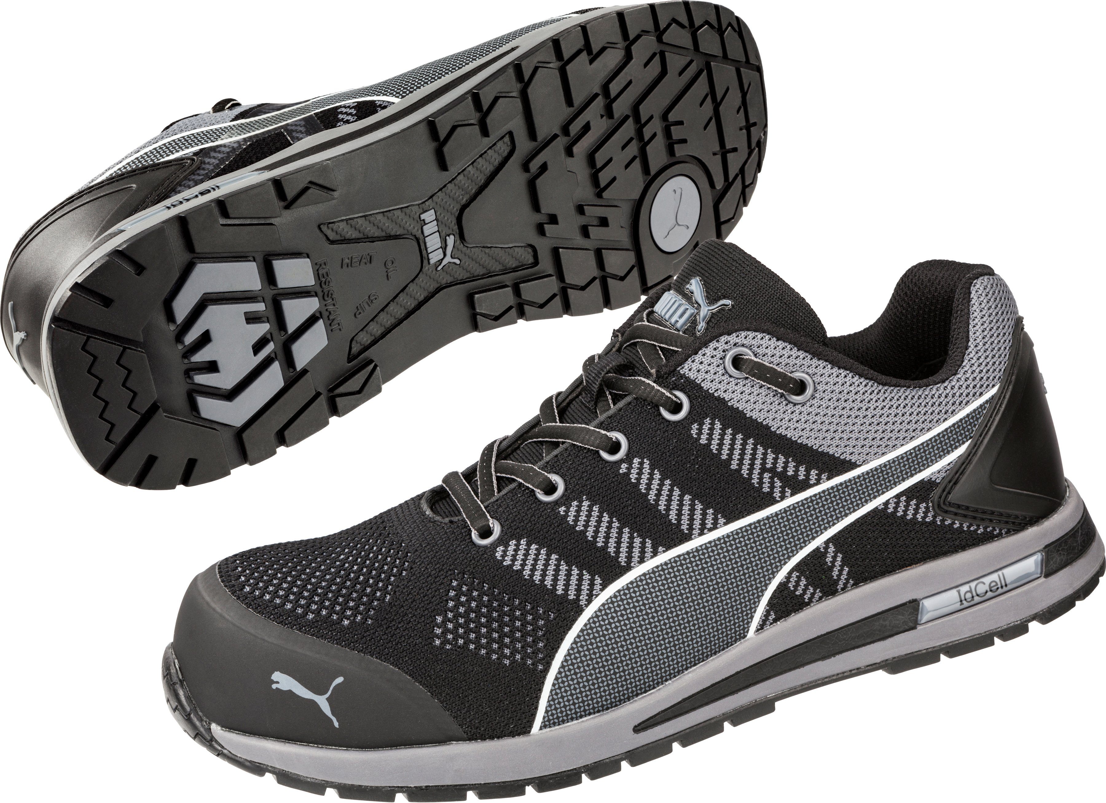 PUMA Safety Elevate Knit Black Sicherheitsschuh S1P, SAFETY KNIT®, evercushion® BA+ Fußbett, DGUV 112-191, ESD