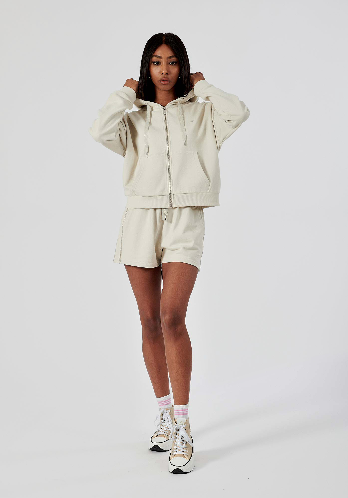 FEIA   Sweat zippé écru femme 100% coton